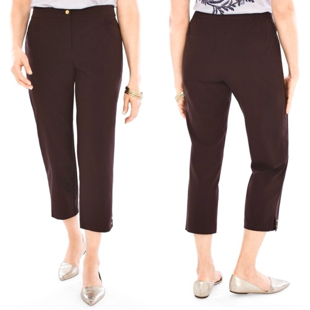 NEW CHICO’S ZENERGY NEEMA SIDE BUTTON CROP PANTS CARGO PANTS LIGHTWEIGHT SZ 2